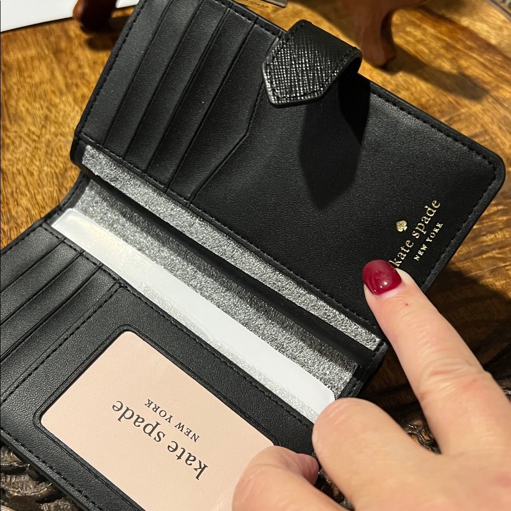 Kate Spade Black Zip Wallet Saffiano Leather - Picture 10 of 13